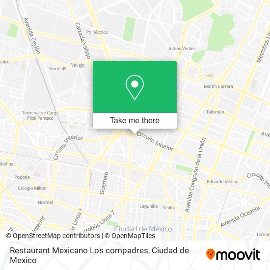 Mapa de Restaurant Mexicano Los compadres
