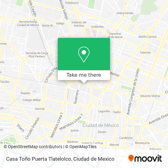 Casa Toño Puerta Tlatelolco map