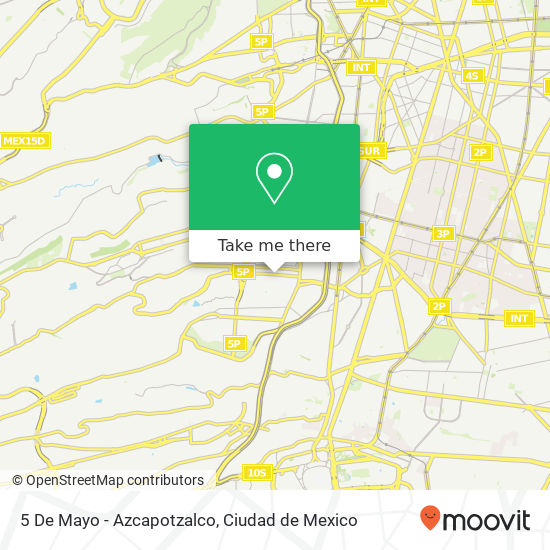 5 De Mayo - Azcapotzalco map