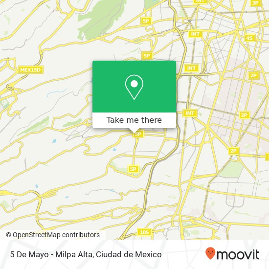 5 De Mayo - Milpa Alta map