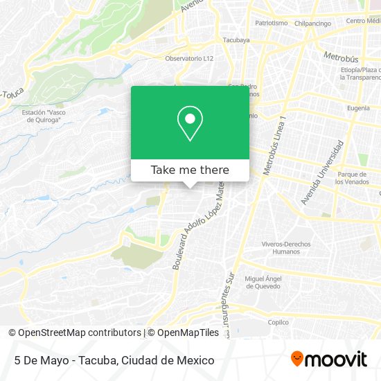5 De Mayo - Tacuba map