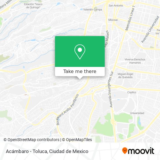 Acámbaro - Toluca map