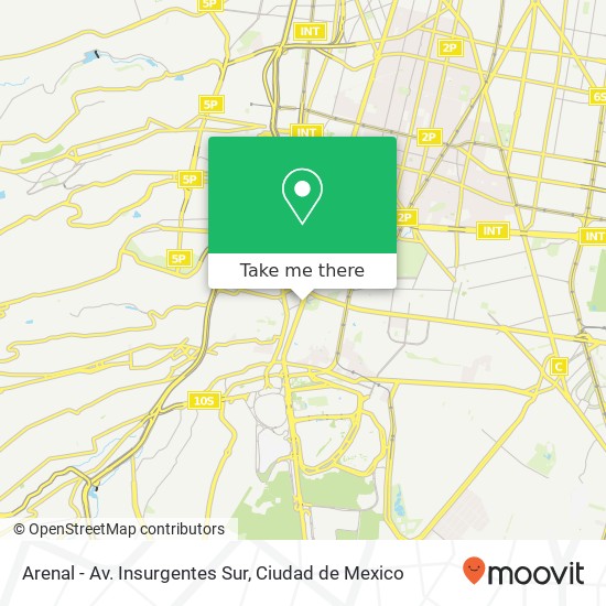 Arenal - Av. Insurgentes Sur map