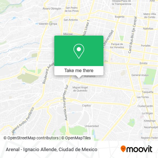 Arenal - Ignacio Allende map