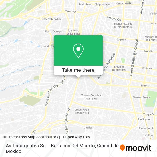 Av. Insurgentes Sur - Barranca Del Muerto map