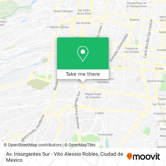 Av. Insurgentes Sur - Vito Alessio Robles map