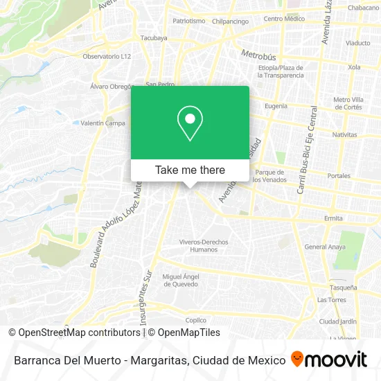 Barranca Del Muerto - Margaritas map
