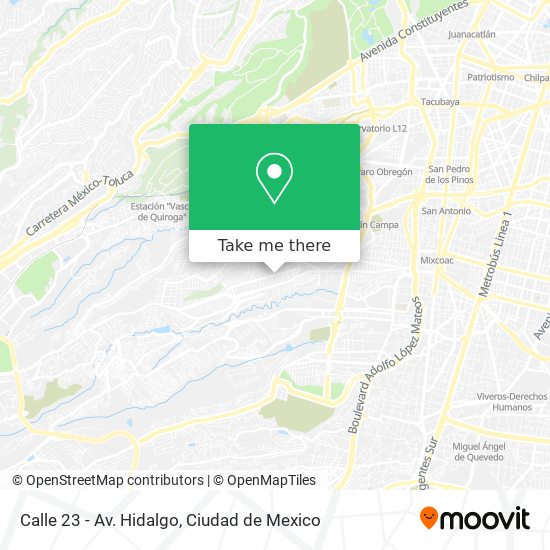 Calle 23 - Av. Hidalgo map