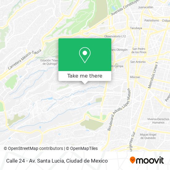 Calle 24 - Av. Santa Lucia map