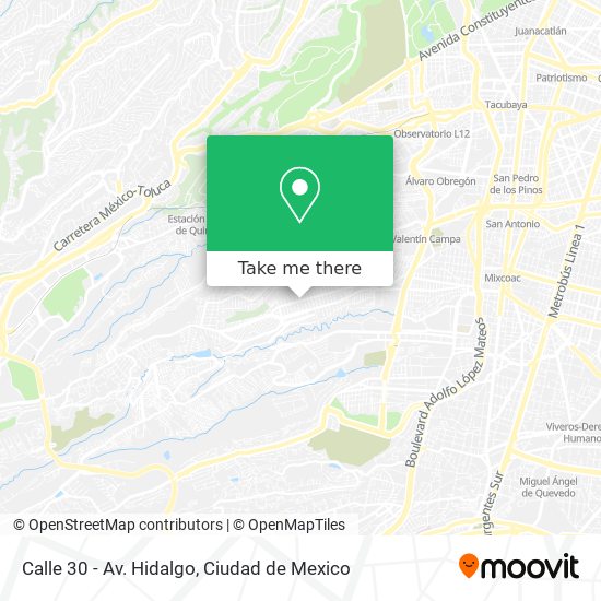 Calle 30 - Av. Hidalgo map