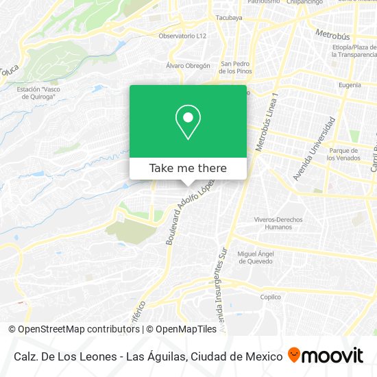 Calz. De Los Leones - Las Águilas map