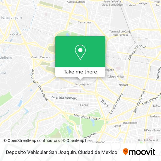 Mapa de Deposito Vehicular San Joaquin