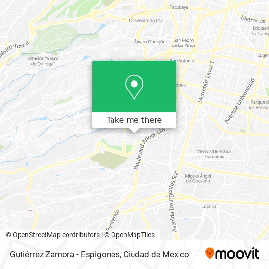 Gutiérrez Zamora - Espigones map