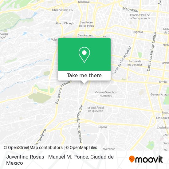Juventino Rosas - Manuel M. Ponce map