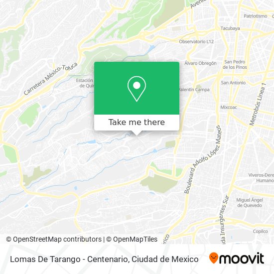 Lomas De Tarango - Centenario map