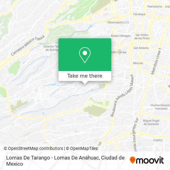 Lomas De Tarango - Lomas De Anáhuac map