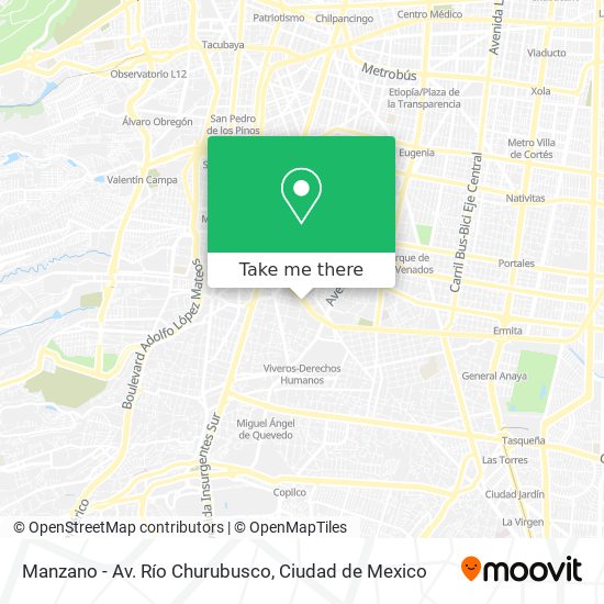 Manzano - Av. Río Churubusco map