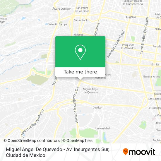Miguel Angel De Quevedo - Av. Insurgentes Sur map