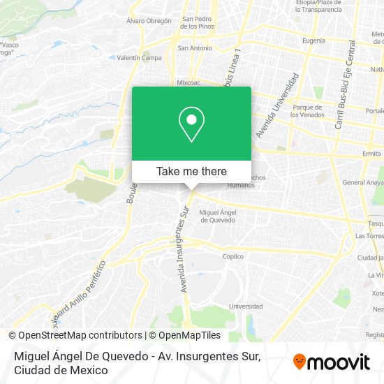 Miguel Ángel De Quevedo - Av. Insurgentes Sur map