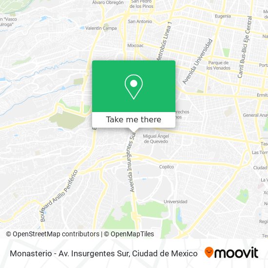Monasterio - Av. Insurgentes Sur map