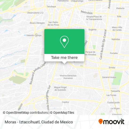 Moras - Iztaccihuatl map