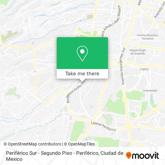Mapa de Periférico Sur - Segundo Piso - Periférico