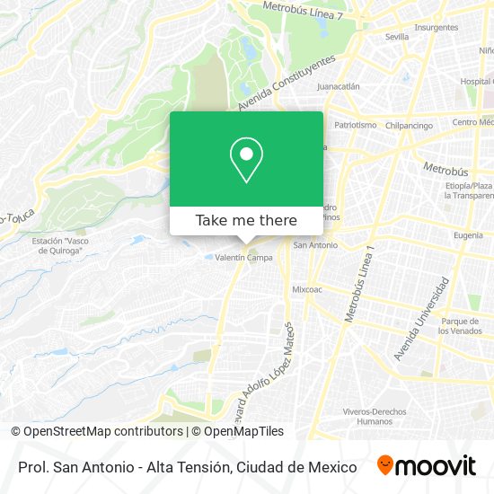 Mapa de Prol. San Antonio - Alta Tensión