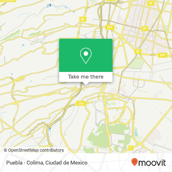 Puebla - Colima map