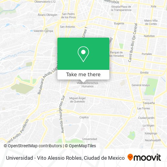 Universidad - Vito Alessio Robles map