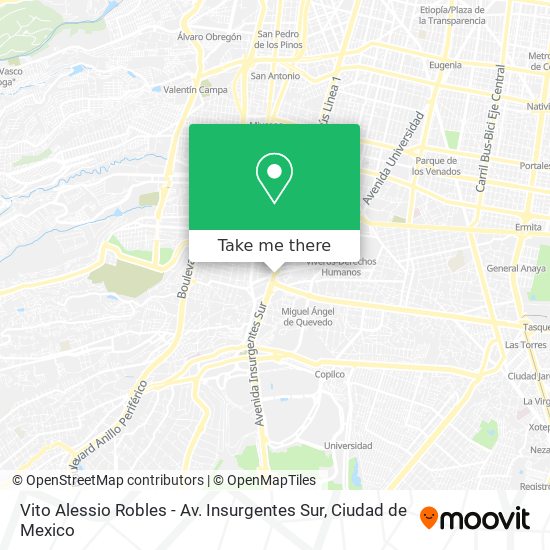 Mapa de Vito Alessio Robles - Av. Insurgentes Sur