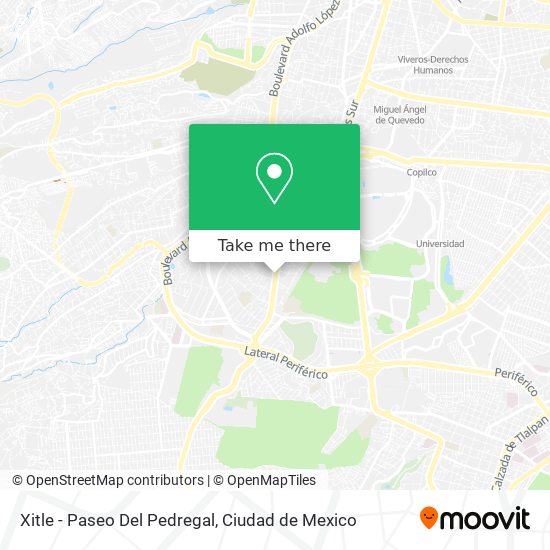 Xitle - Paseo Del Pedregal map