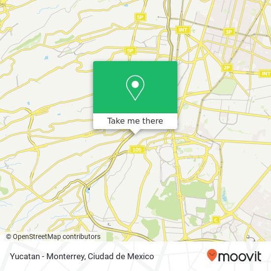 Yucatan - Monterrey map