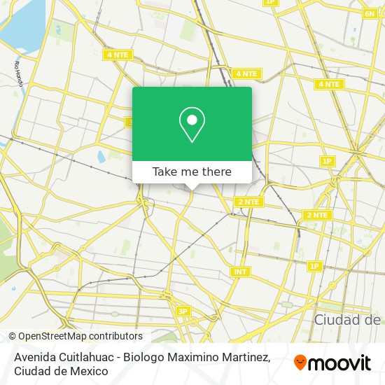 Avenida Cuitlahuac - Biologo Maximino Martinez map