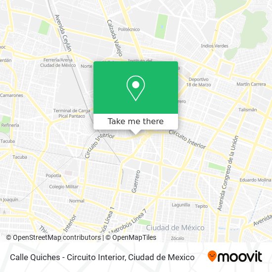 Calle Quiches - Circuito Interior map