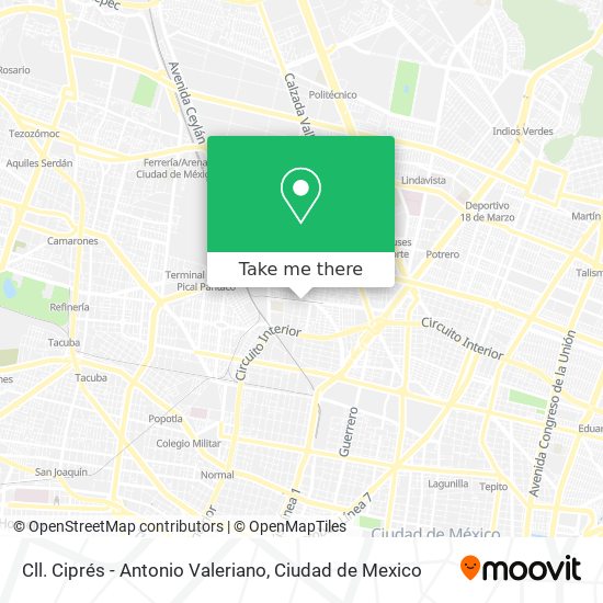 Mapa de Cll. Ciprés - Antonio Valeriano