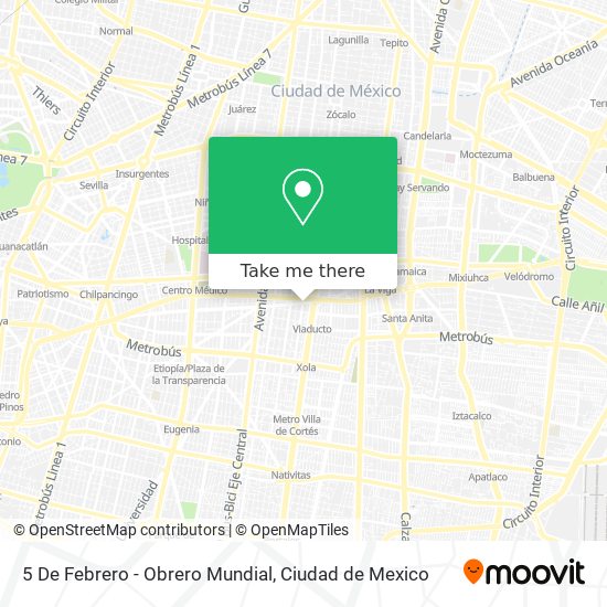 5 De Febrero - Obrero Mundial map