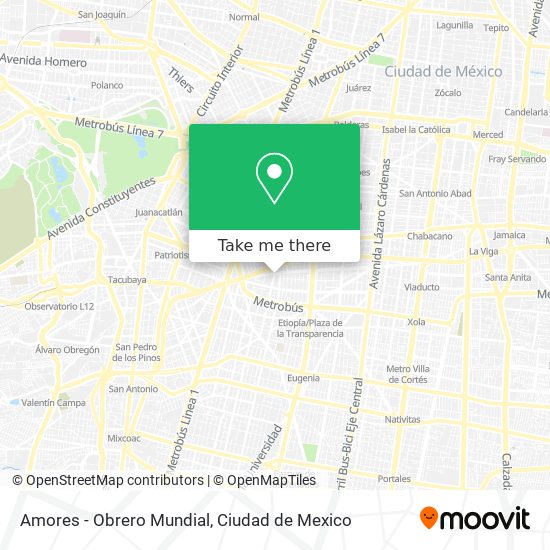 Amores - Obrero Mundial map