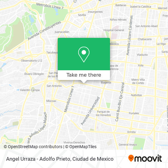 Angel Urraza - Adolfo Prieto map