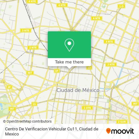 Mapa de Centro De Verificacion Vehicular Cu11