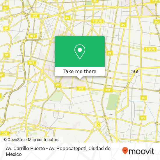 Av. Carrillo Puerto - Av. Popocatépetl map