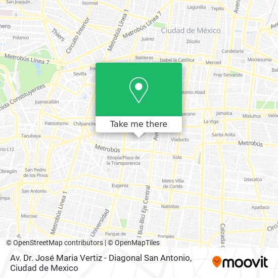 Mapa de Av. Dr. José Maria Vertiz - Diagonal San Antonio