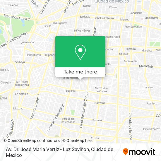 Mapa de Av. Dr. José Maria Vertiz - Luz Saviñon