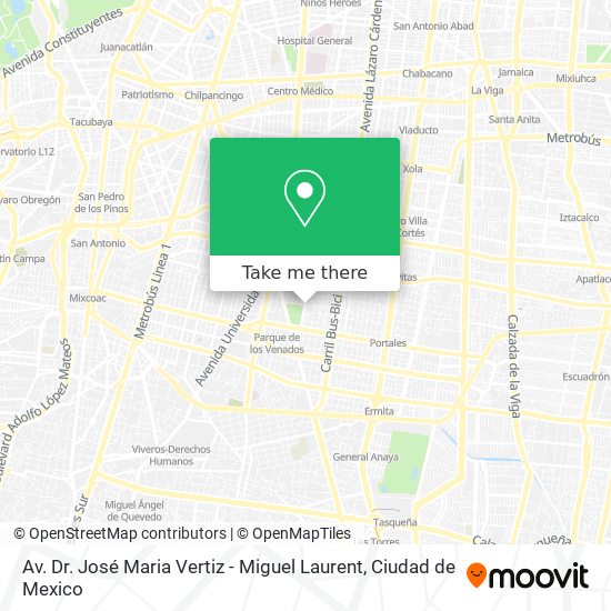 Av. Dr. José Maria Vertiz - Miguel Laurent map