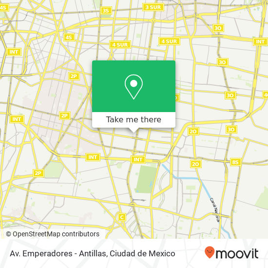 Av. Emperadores - Antillas map