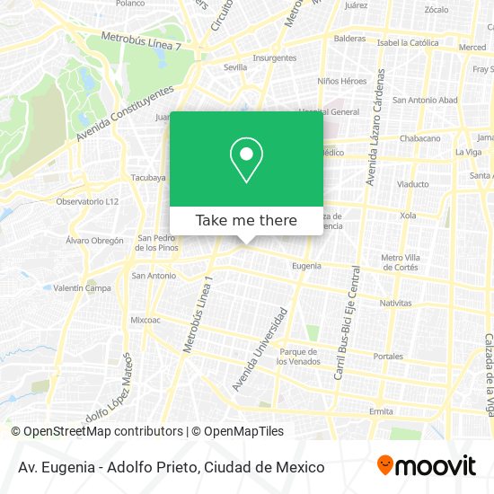 Av. Eugenia - Adolfo Prieto map