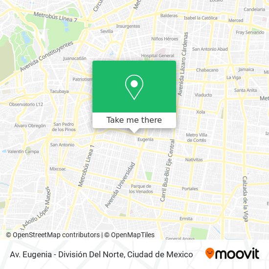 Av. Eugenia - División Del Norte map