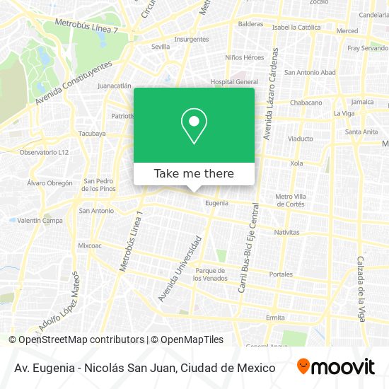 Av. Eugenia - Nicolás San Juan map