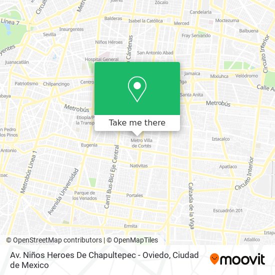 Av. Niños Heroes De Chapultepec - Oviedo map