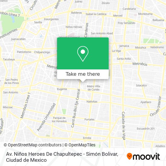 Av. Niños Heroes De Chapultepec - Simón Bolivar map