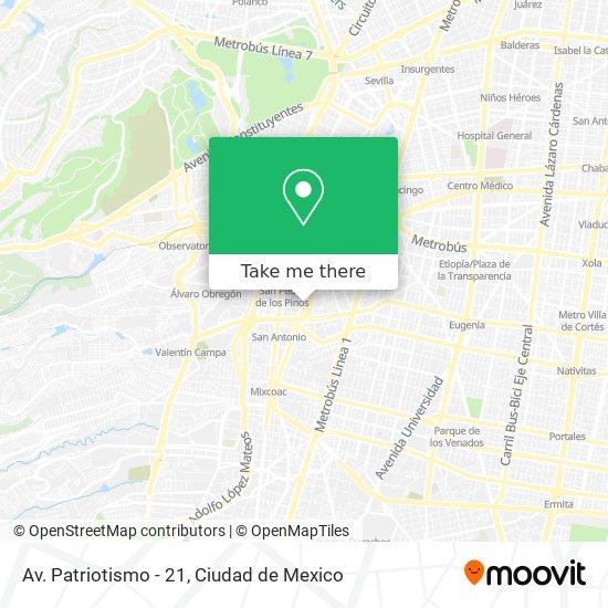 Av. Patriotismo - 21 map